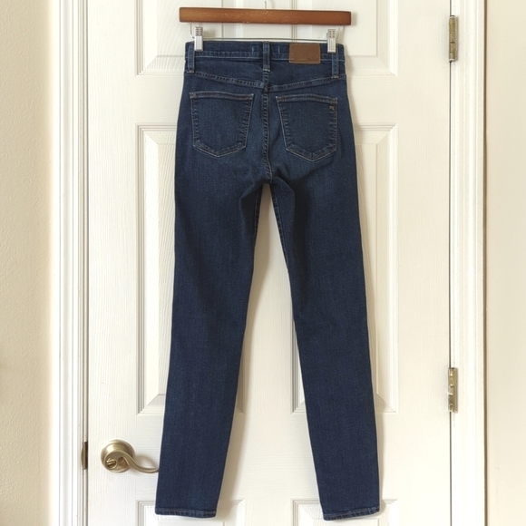 Madewell Classic 10" High Rise Dark Indigo Wash Ankle Length Skinny Jeans 25 - Picture 4 of 16